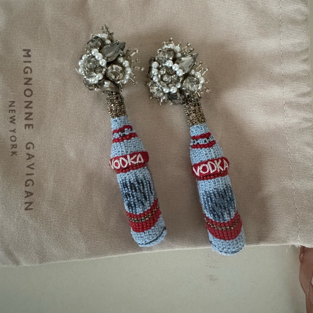 Mignonne Gavigan Blue and Red vodka Earrings